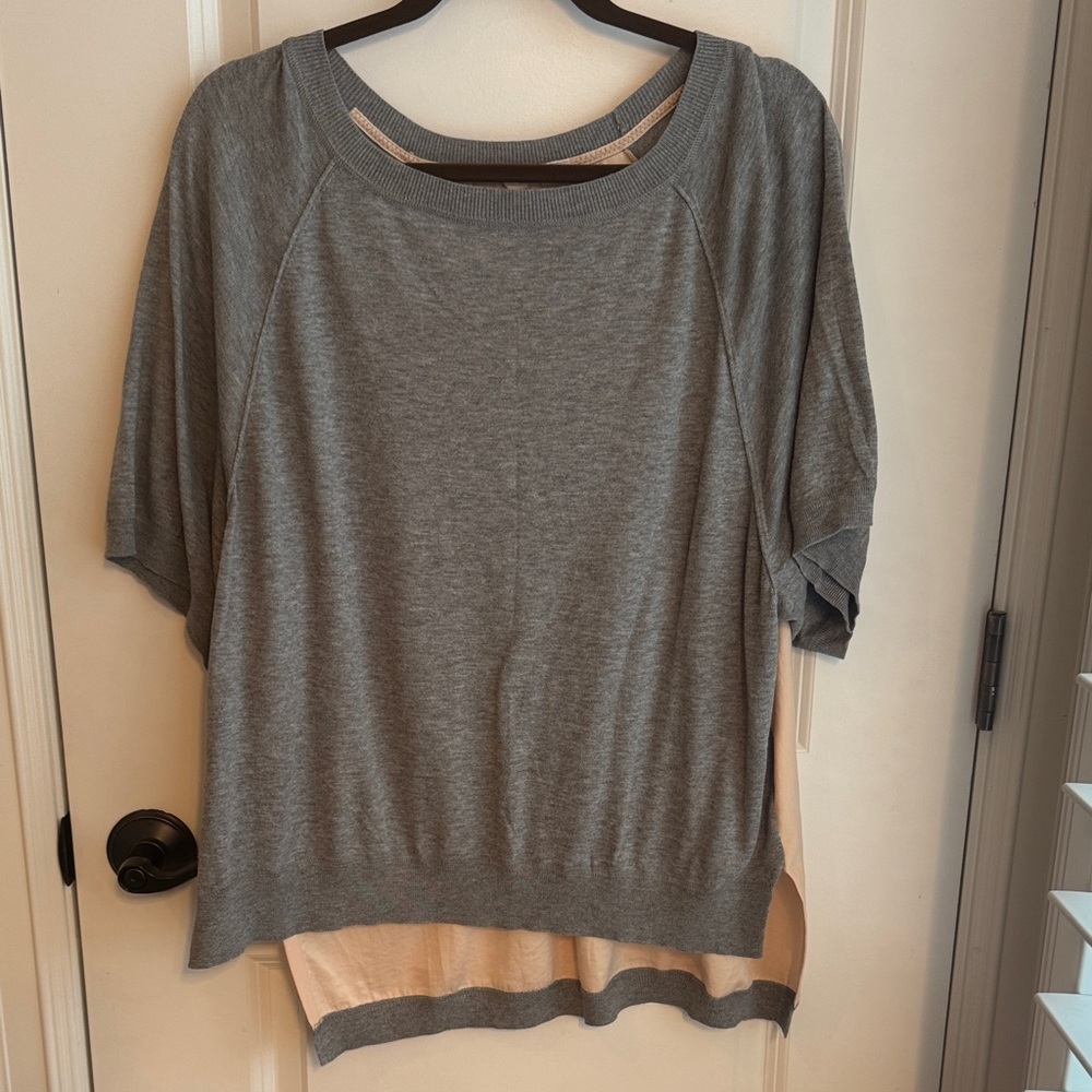 Moth Gray and Cream Layered Sweatshirt